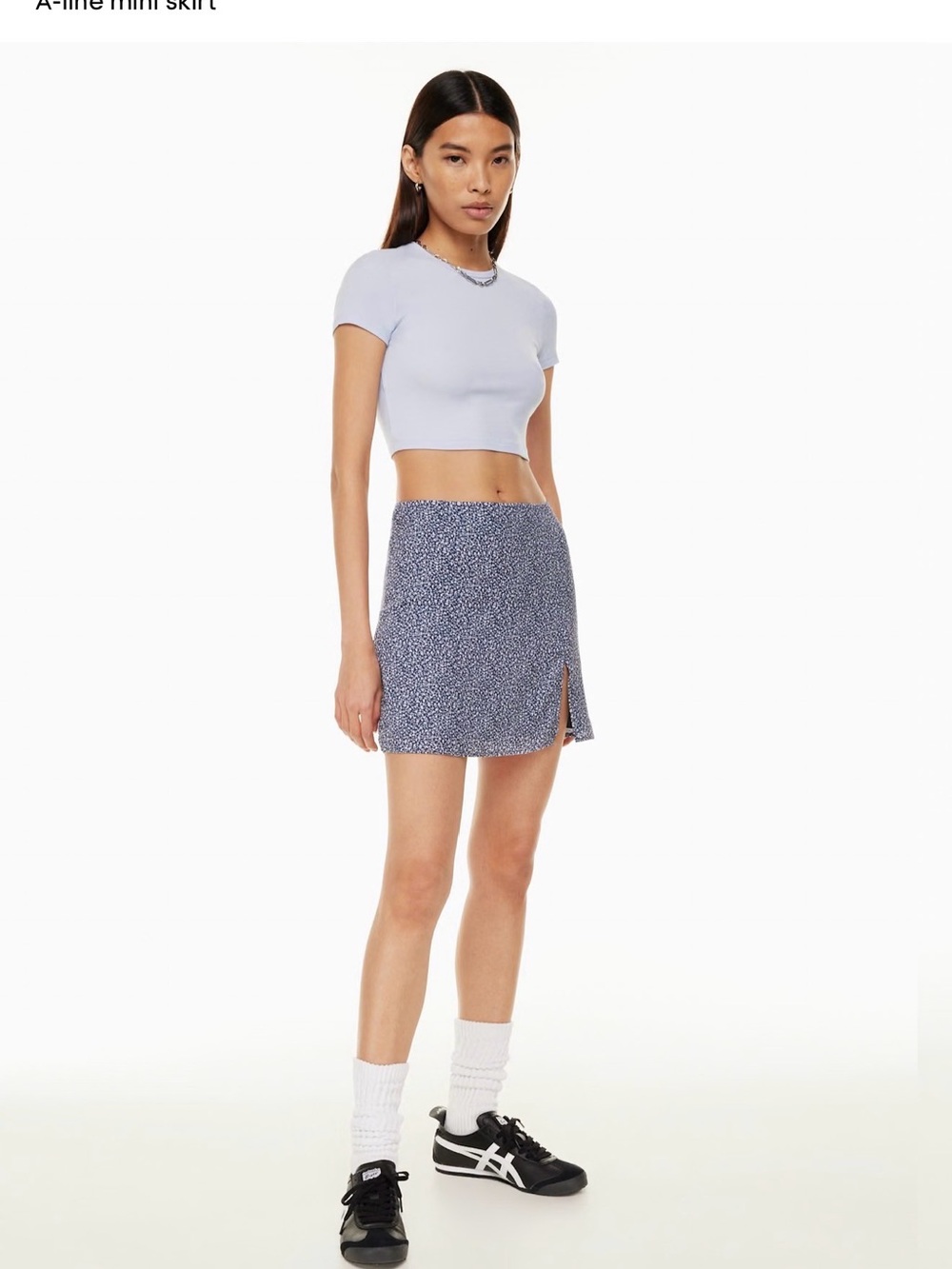 Aritzia  Tatiana Navy Floral Mini Skirt